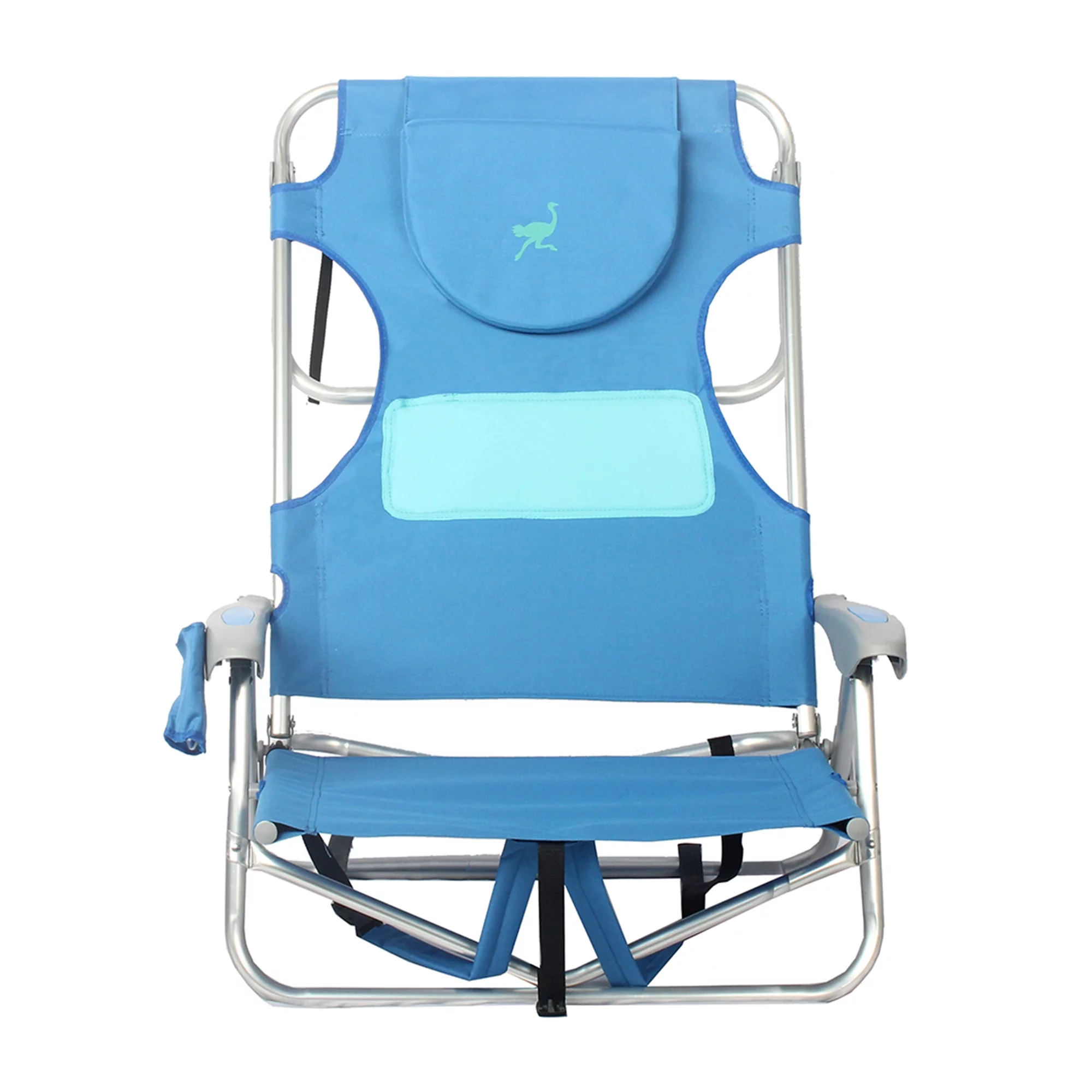 Ostrich On Your Back Chair & Ladies Comfort On Your Back Beach Chair, Blue