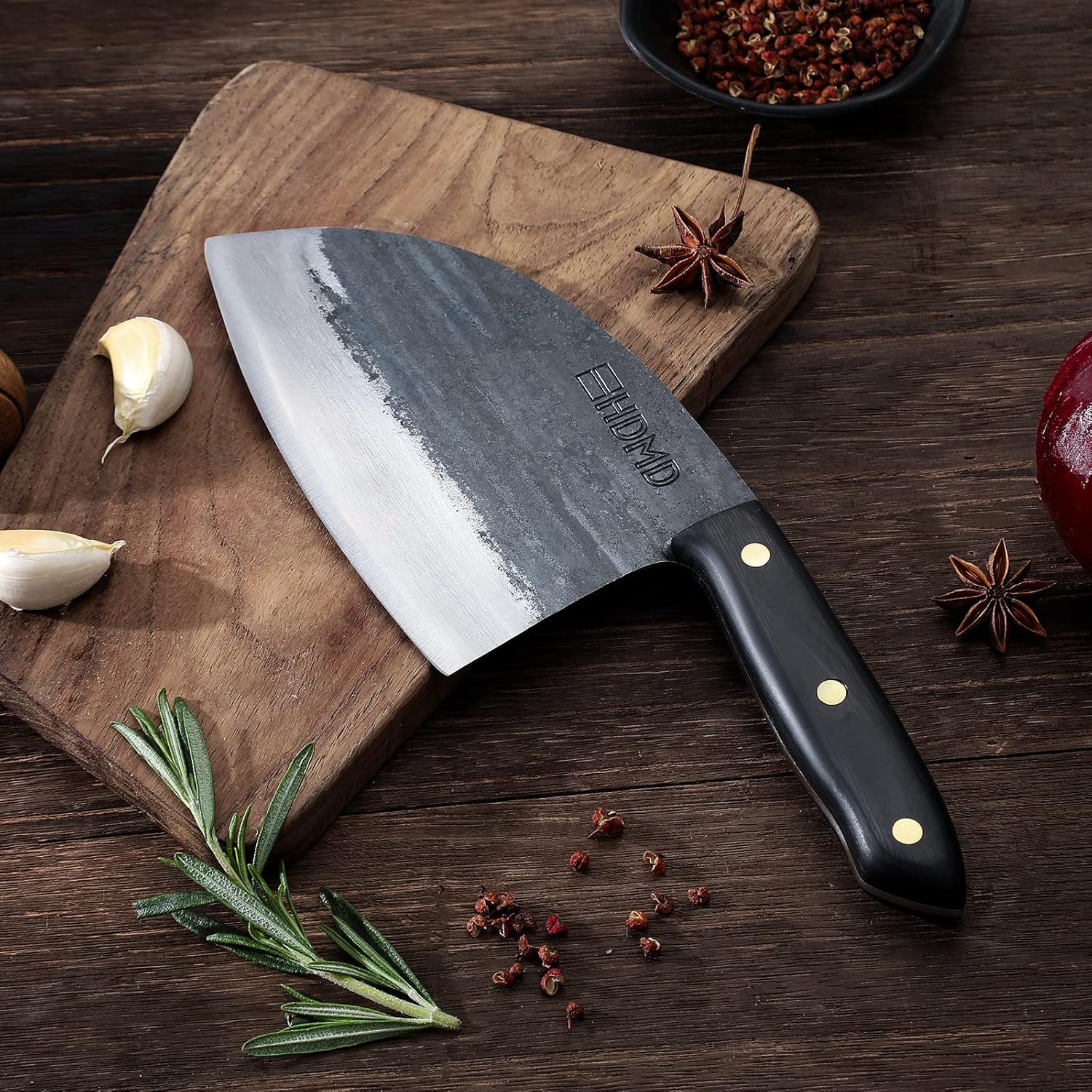 Serbian Chefs Knife Carbon Steel Butcher Knife For Meat Cutting