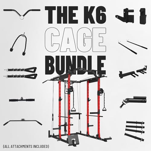 Mikolo Power Cage, Power Rack with Cable Crossover System, 1500LBS Squat Rack with LAT Pull Down System