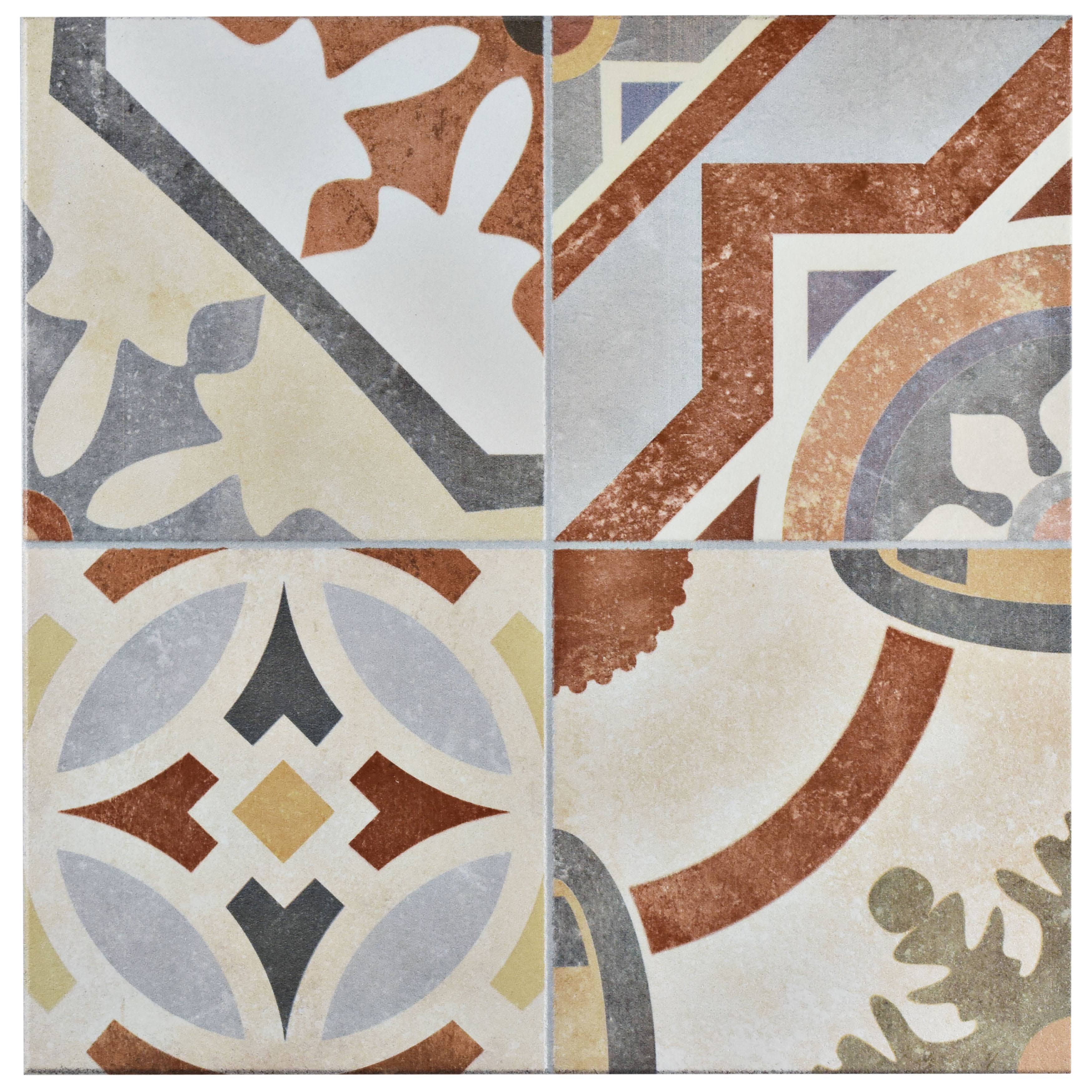 SomerTile 13x13-inch Hidraulic Ceramic Floor and Wall Tile - Case 11 Tiles