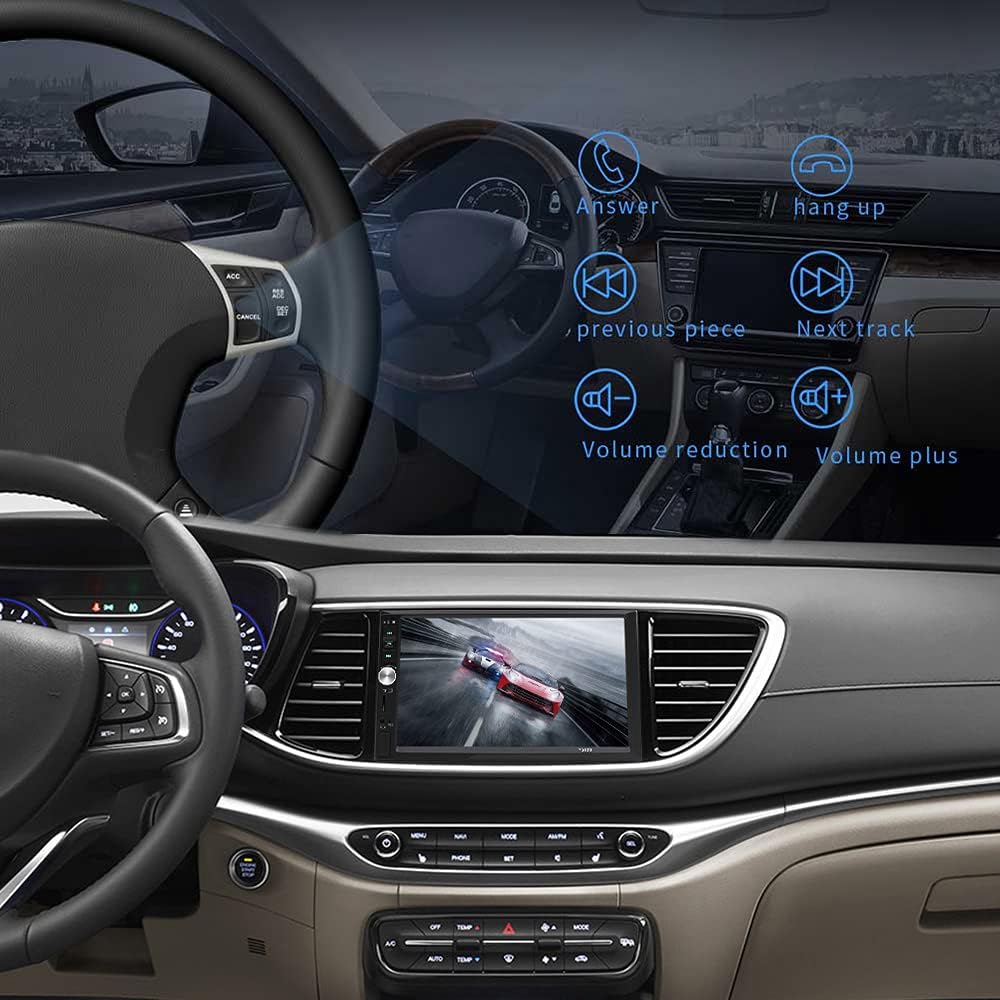Double Din Car Stereo 7 Inch Bluetooth Car Radio LCD Touch Screen Car Indash Head Unit Support Mirror Link for Android/iOS