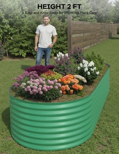 10x4x1.5ft Raised Garden Bed,Galvanized Raised Planter Boxes Outdoor with Easy Assembly, Large Garden Bed for Vegetables, Fruits, Flower
