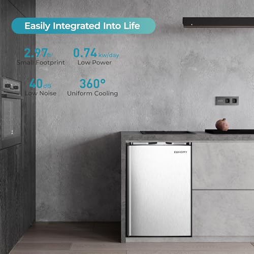 EUHOMY Upright freezer, 3.0Cubic Feet, Single Door Compact Mini Freezer with Reversible Door,Small freezer for Home/Dorms/Apartment/Office, Black