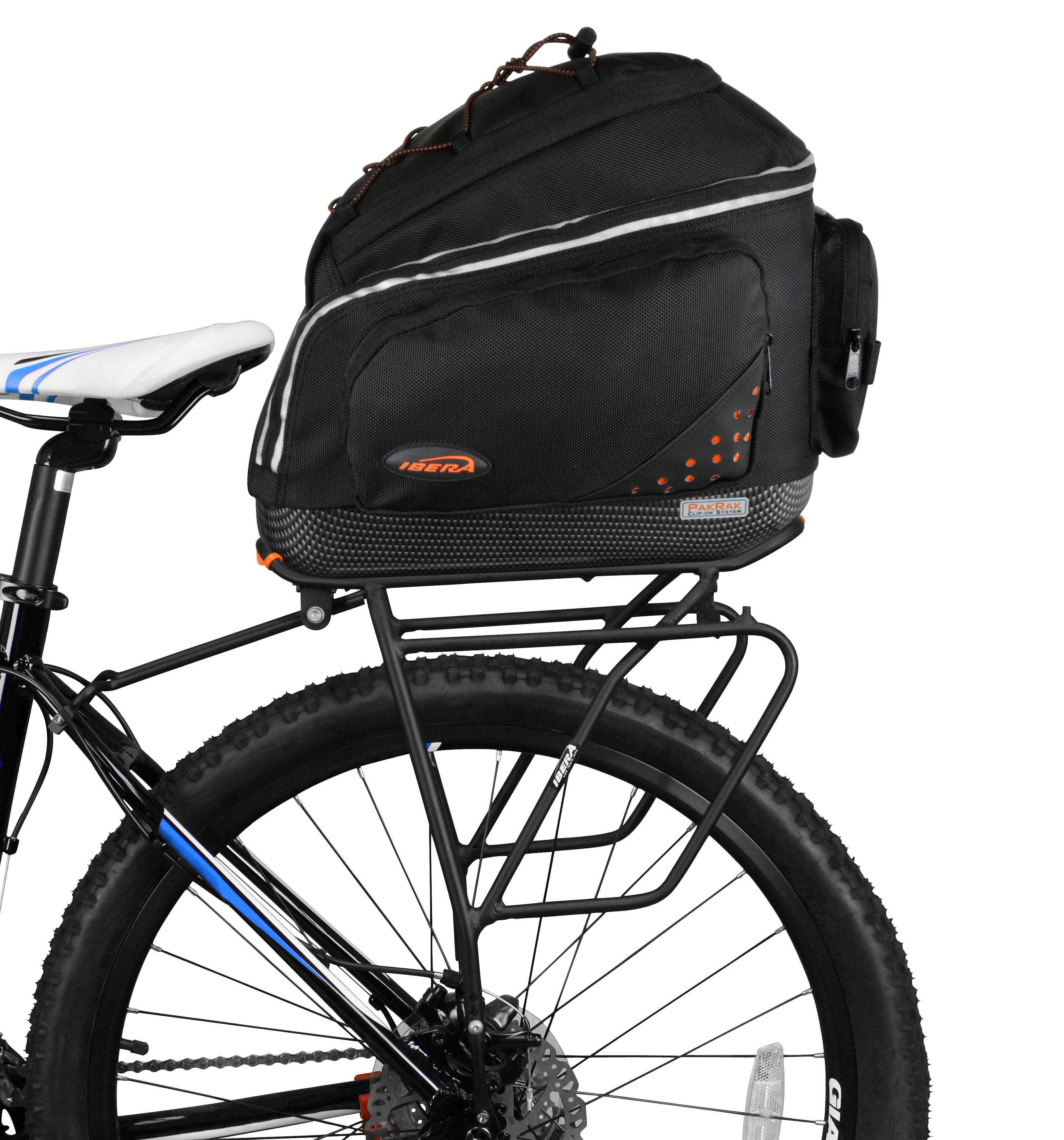 Ibera Bike PakRak Clip-On Commuter Bag and Carrier with Rack - Multi-Color