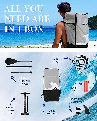 Paddle Board Stand Up Paddle Board SUP 6 inches Thick Board with ISUP Accessories & Carry Bag & Fast Pumping for Adults & Youth for Paddling Surfing