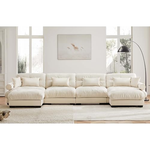 130" Modular Sectional Sofa,Velvet Upholstered Couches for Living Room,3 Seater Green Sofa Couch with Movable Ottoman
