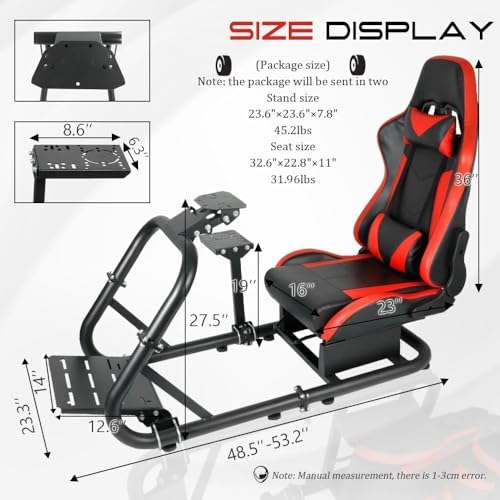 Marada Racing Sim Cockpit Stand with comfortable Seat Fit for Logitech/Fanatec/Thrustmaster G27 G923 G920