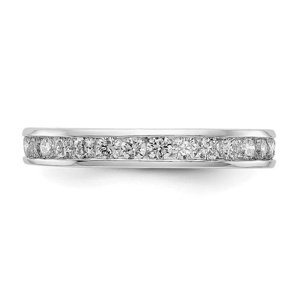Auriga 14k White Gold Lab Grown Diamond Polished 1ct Channel Set Eternity Band for Women Size-4