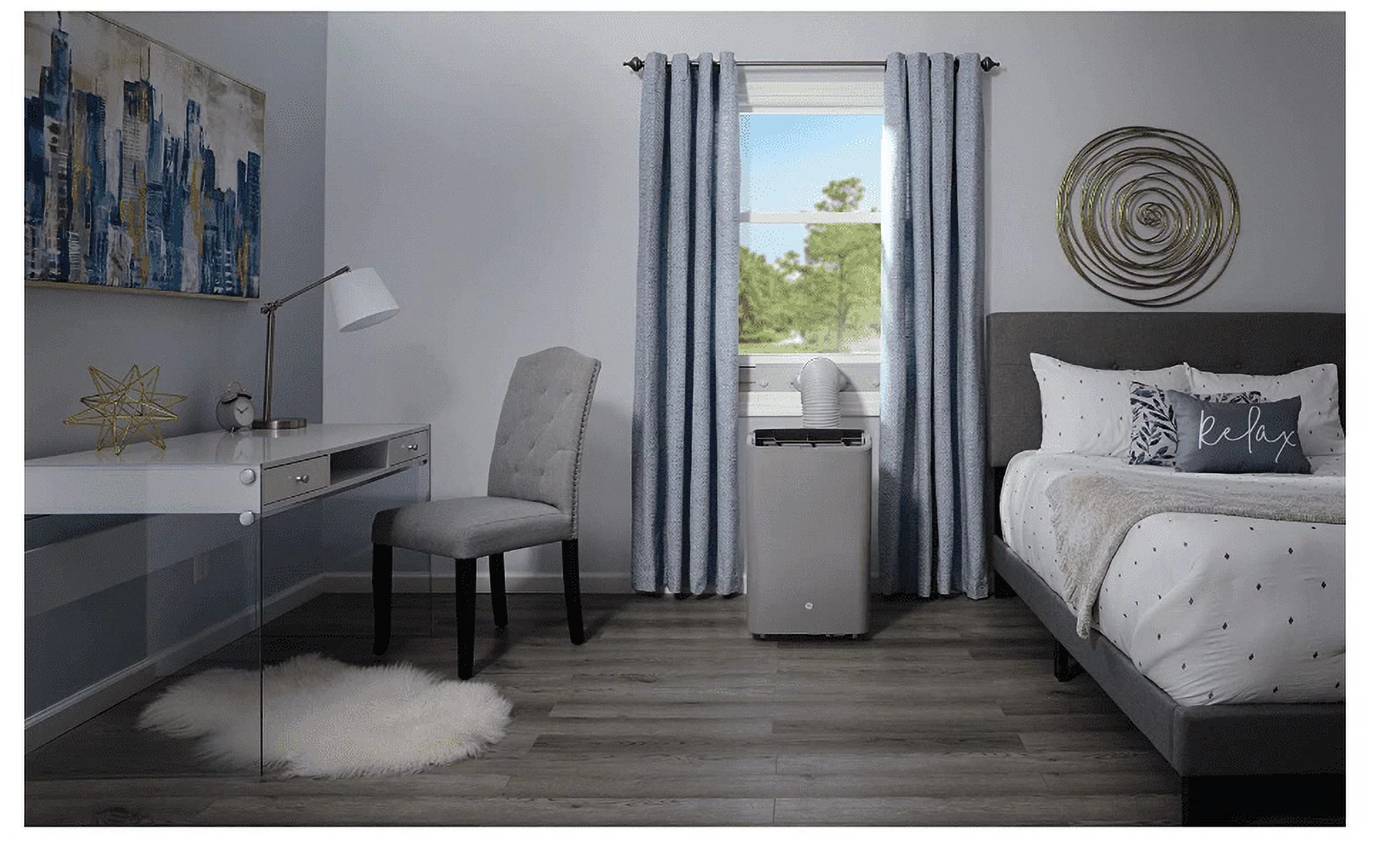 GE 7,500 BTU Portable Air Conditioner for Rooms up to 300 Sq ft., 3-in-1 Functionality with Remote