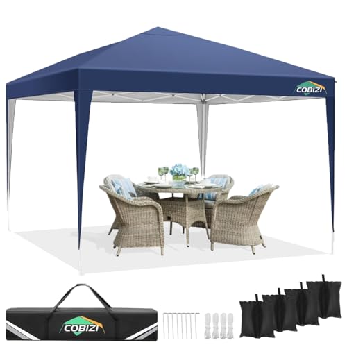 COBIZI 10x10 Pop up Canopy Tent Protable Canopy Tent with 4 Sidewalls Waterproof Commercial Instant Shelter for Parties, Wedding