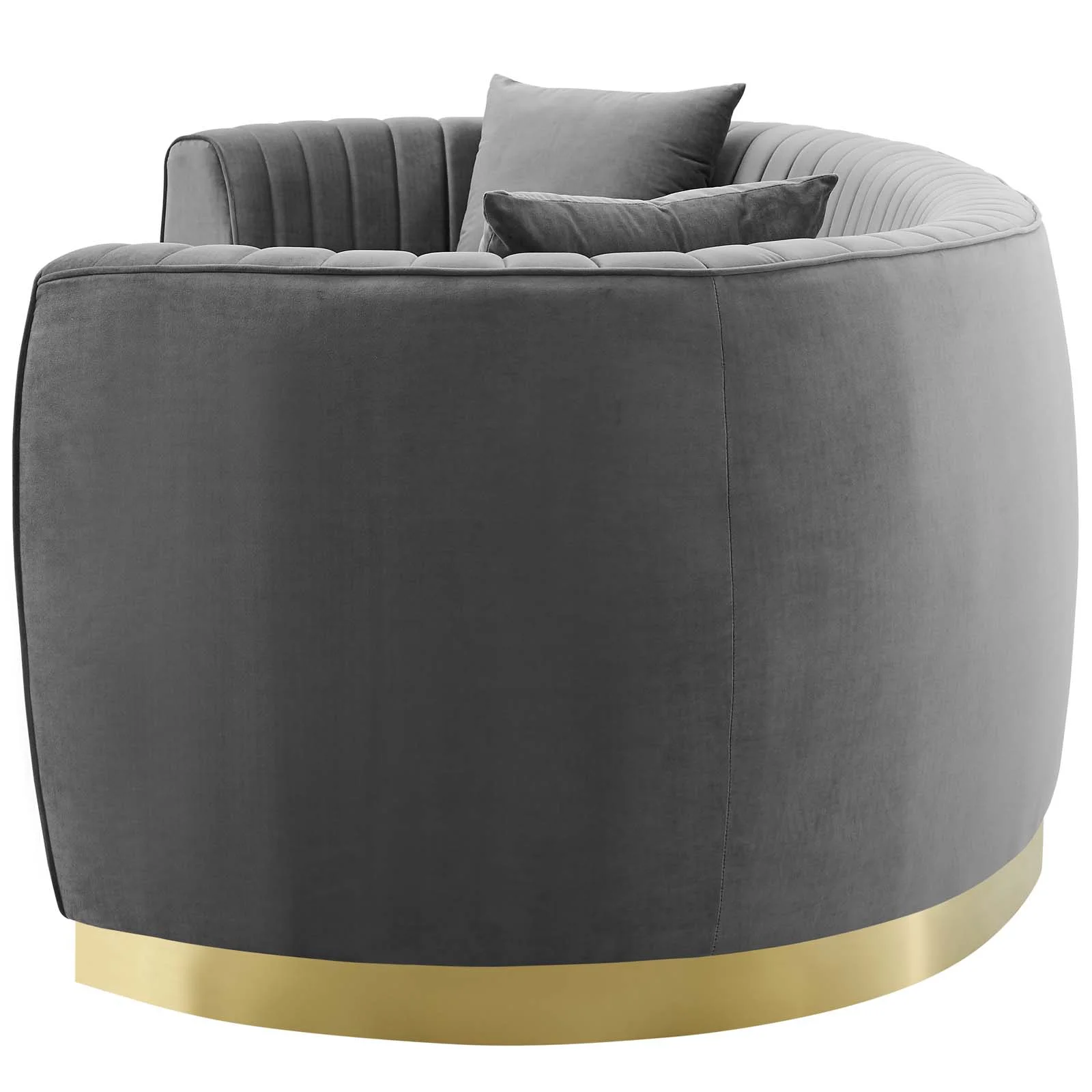 Contemporary Modern Urban Designer Living Room Lounge Club Lobby Sofa, Velvet Fabric Metal Steel, Grey Gray