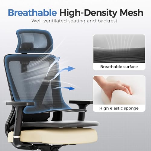 COMHOMA Office Chair Ergonomic Big and Tall Gaming Chair 350 LBS with 3D Adaptive Lumbar Support & Headrest