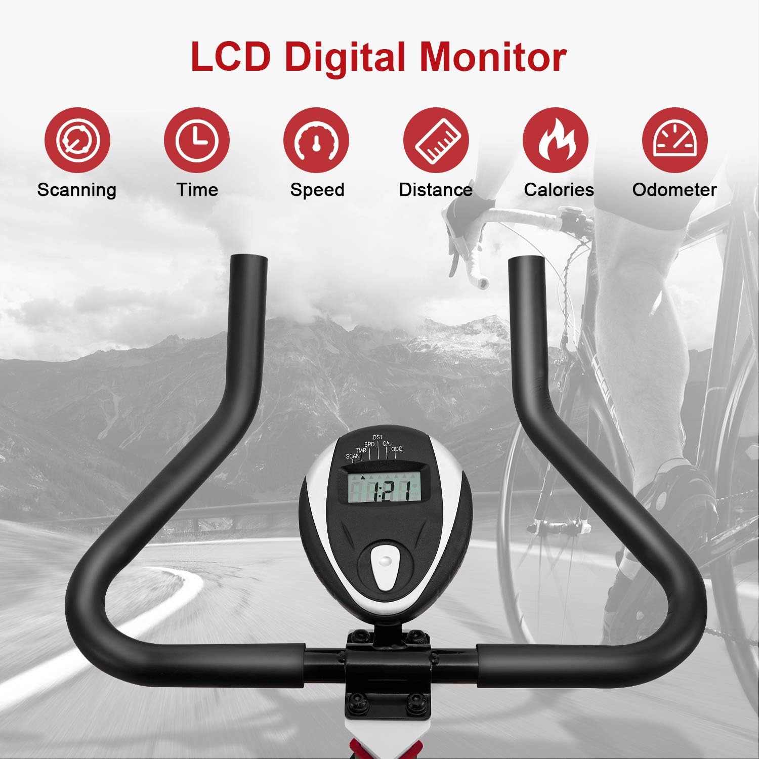 RELIFE REBUILD YOUR LIFE Exercise Bike Indoor Cycling Bike Stationary Bicycle with Resistance Workout Home Gym Cardio Fitness Machine Upright Bike