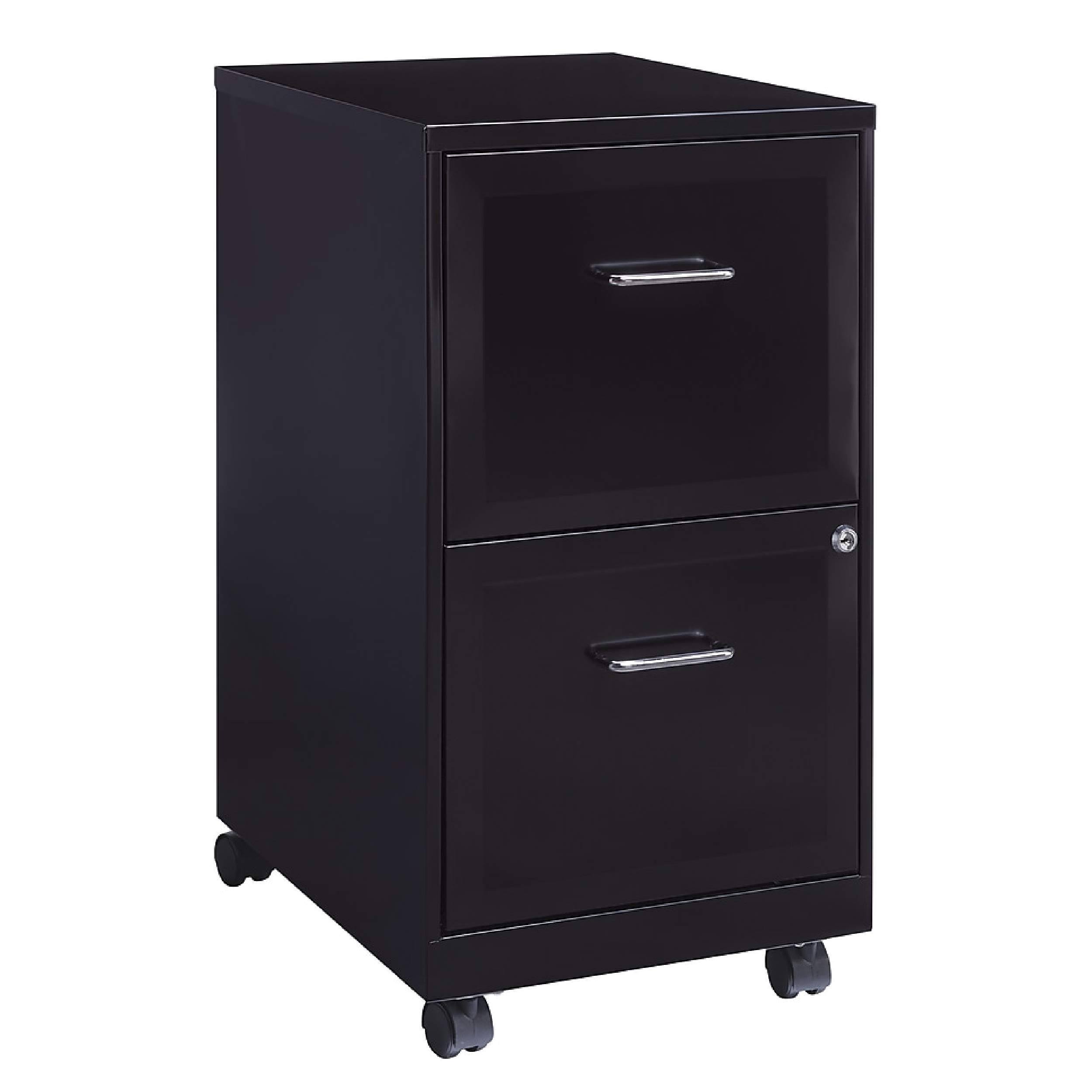 Staples 2-Drawer Vertical File Cabinet Locking Letter Black 18x22D (52145) 2806665