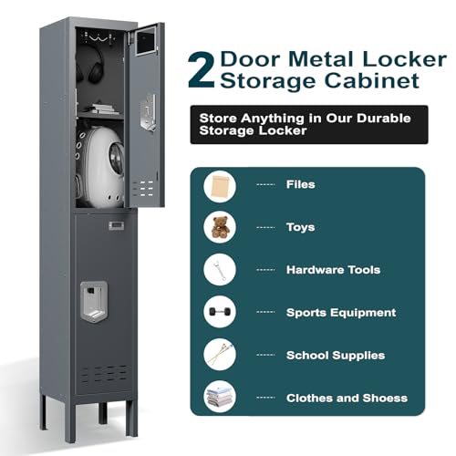 Metal Cabinet Home Office Storage,Lockers,Lockable Employees Metal Locker with Door,54" Height Steel Locker,Lockable Steel Locker for Gym,School,Home