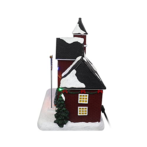 Christmas Village Sledding Down Hill - Lighted Musical Snow Village with 8 Animated Kids Going Down The Mountain