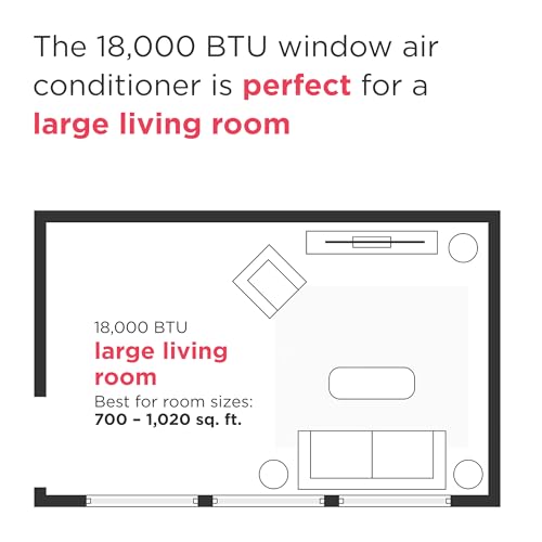 Frigidaire 18,000 BTU Smart Window Air Conditioner with Wi-Fi, Cools Up to 1,020 Sq. Ft., Remote Control, Quiet Operation, Eco Mode, 3 Fan Speeds