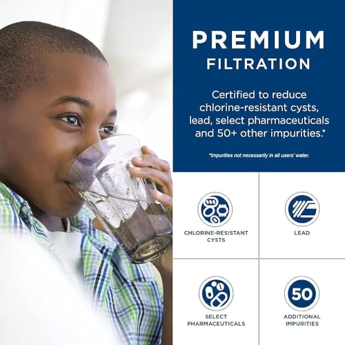 GE XWFE Refrigerator Water Filter, Genuine Replacement Filter, Certified to Reduce Lead, Sulfur, and 50+ Other Impurities