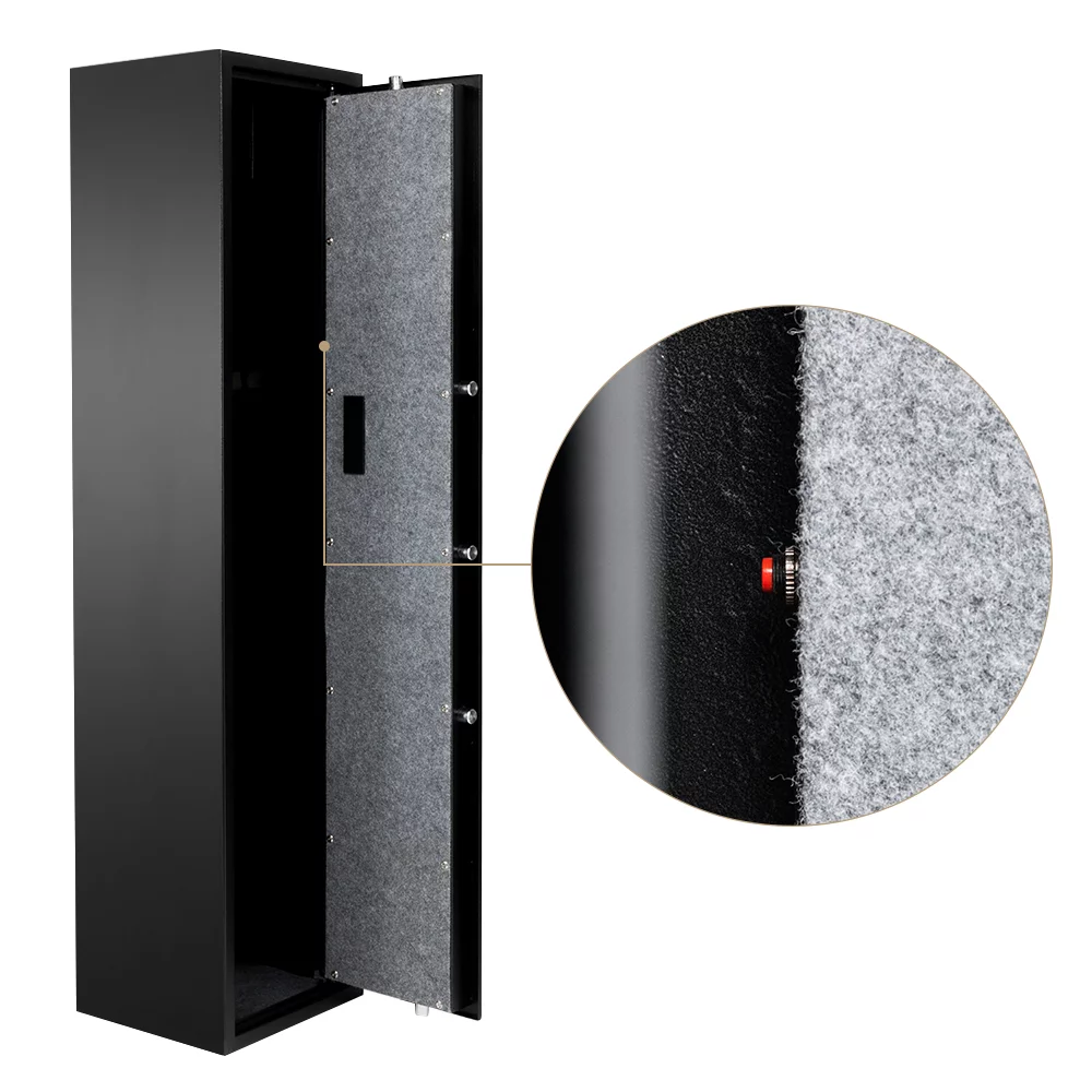 Seizeen Gun Safe Cabinet, Digital Keypad Safe Storage for 5 Rifles, Anti-Static Long Pistol Safe with Top Box, Thickened Large Gun Storage for Indoor