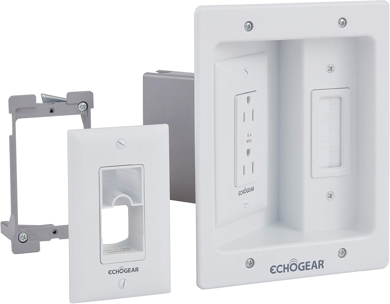 ECHOGEAR in-Wall Cable Concealer Kit - Includes Power & Low Voltage Cable Management - Hide TV Wires When Mounting A TV