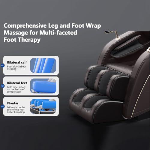 Massage Chair Full Body, Zero Gravity Massage Recliner Chairs with Hip Heat, Foot Massage and Air Massage System for Touch Screen Controller
