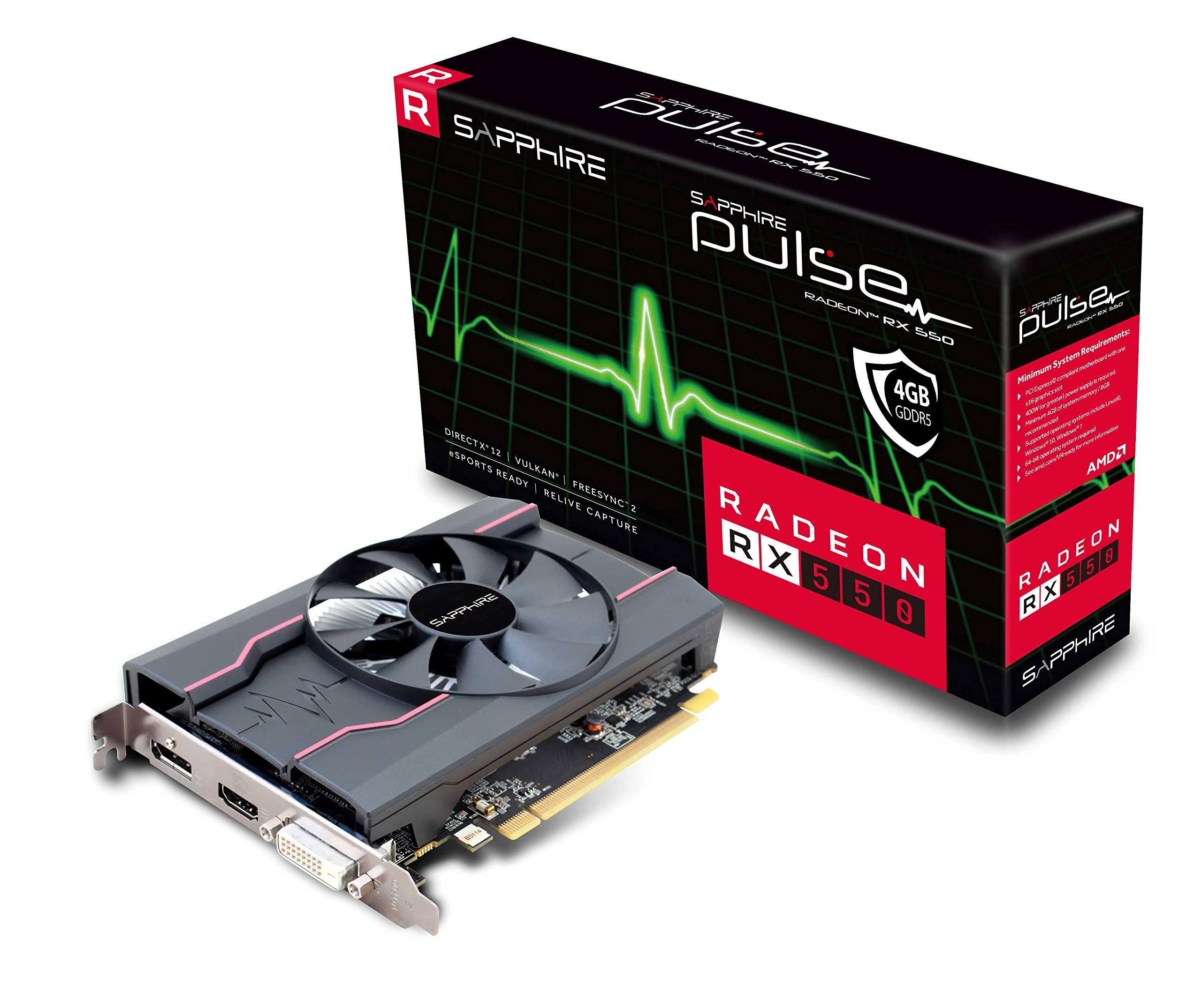 Sapphire Pulse Radeon RX 550 RX 550 Graphics Card - 4 GB GDDR5 - 128-bit - 1071 MHz