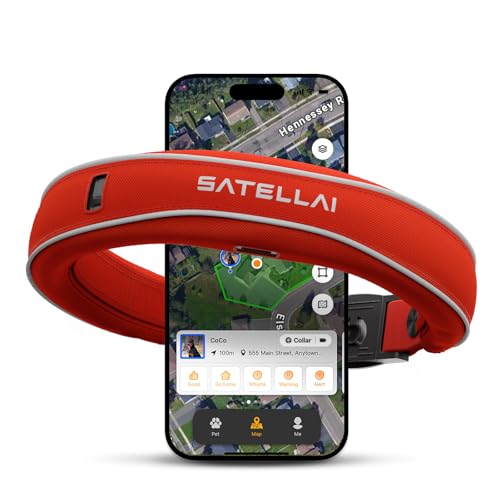 SATELLAI GPS Dog Collar &mdash; World's First GPS Wireless Dog Fence Collar with AI Analysis, Precise Positioning, Invisible Dog Fence