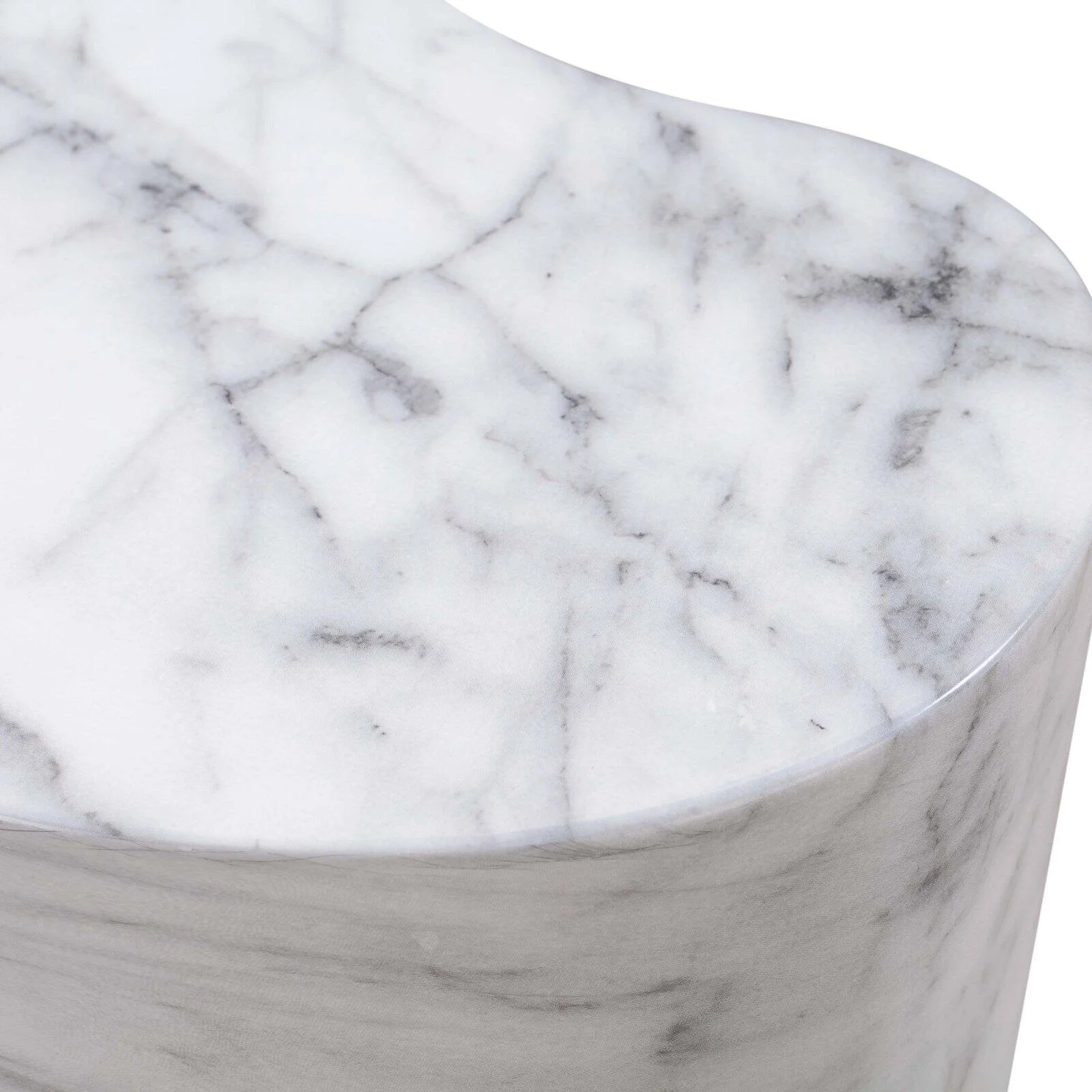 TOV Furniture Slab White Marble Side Table