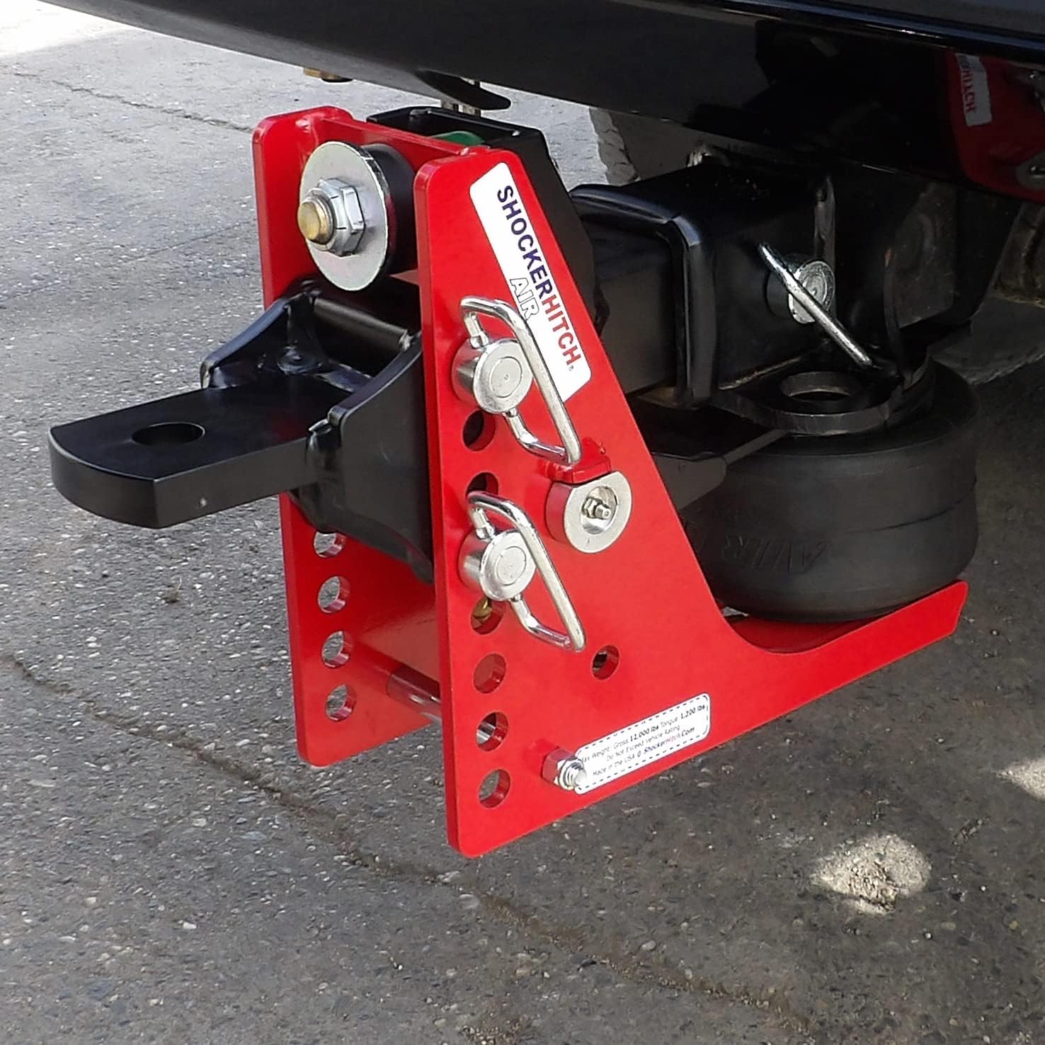 Shocker Air Hitch with Drawbar Ball Mount, Fits 2" Hitch - 12,000 lbs