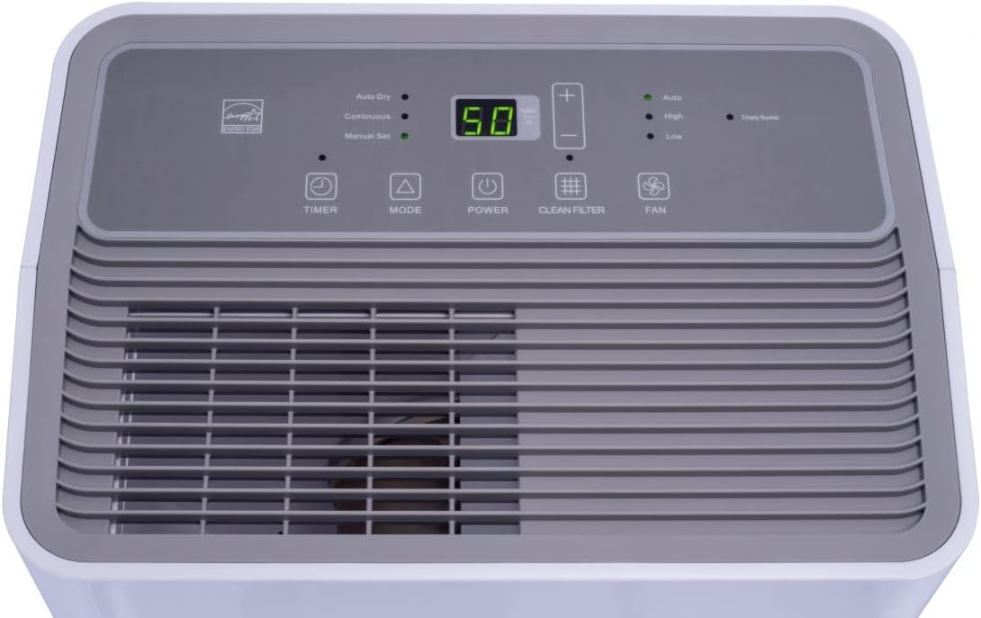 (Renewed) Hisense DH7021K1W 4,500 sq. ft. 50 Pint Dehumidifier with Continuous Draining
