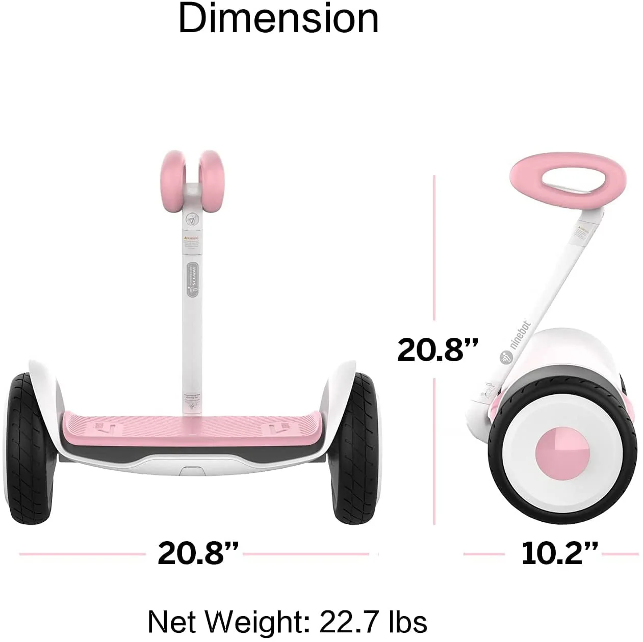 Segway Ninebot S Kids, Smart Self-Balancing Electric Scooter with LED Light, Designed for Children, White