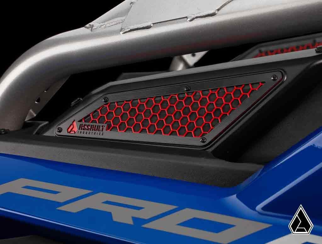 SuperATV Assault Industries Intake Cover for Polaris RZR PRO XP/Turbo R/Pro R | Red | Protects Frog Skin on Air Intake | Aluminum Construction