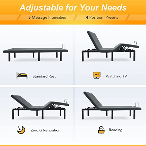 VONLUCE Motorized Bed Frame with Remote Control, Zero Clearance Adjustable Bed Base