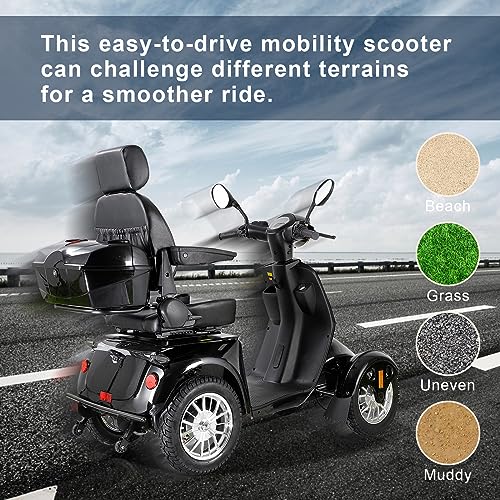 Mobility Scooters for Seniors & Adults Heavy Duty 4 Wheel Electric Powered Mobility Scooter 330lbs Capacity All Terrain Mobile Scooter Wheelchair