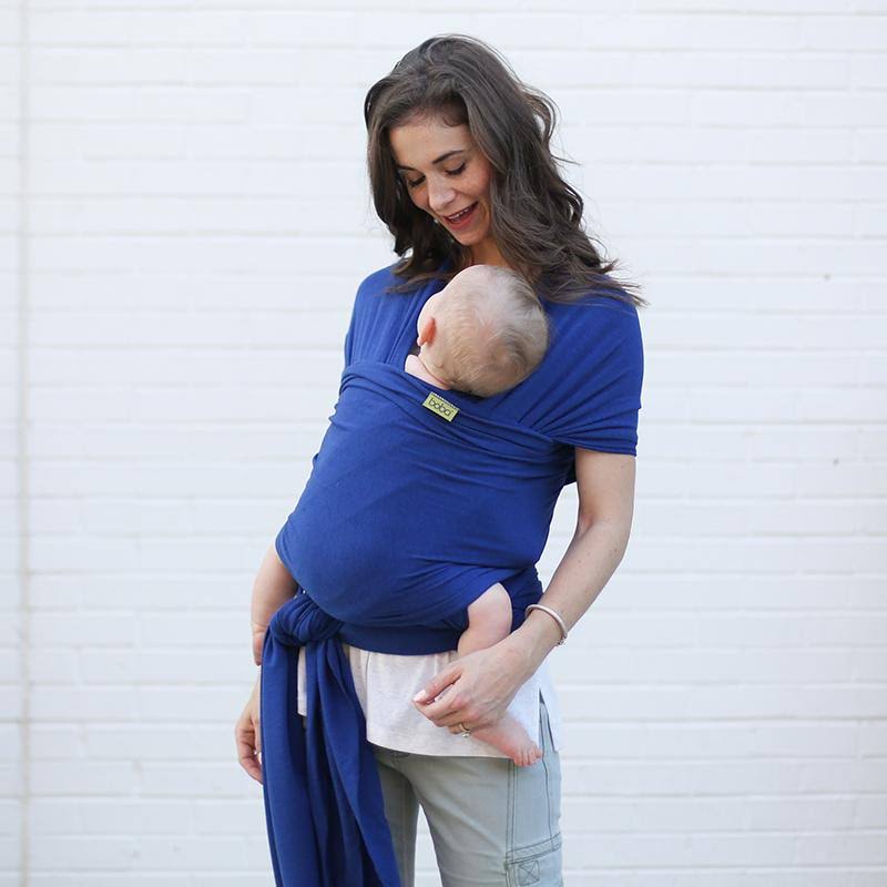 Boba Adjustable Wrap Baby Carrier in Grey Dark Blue