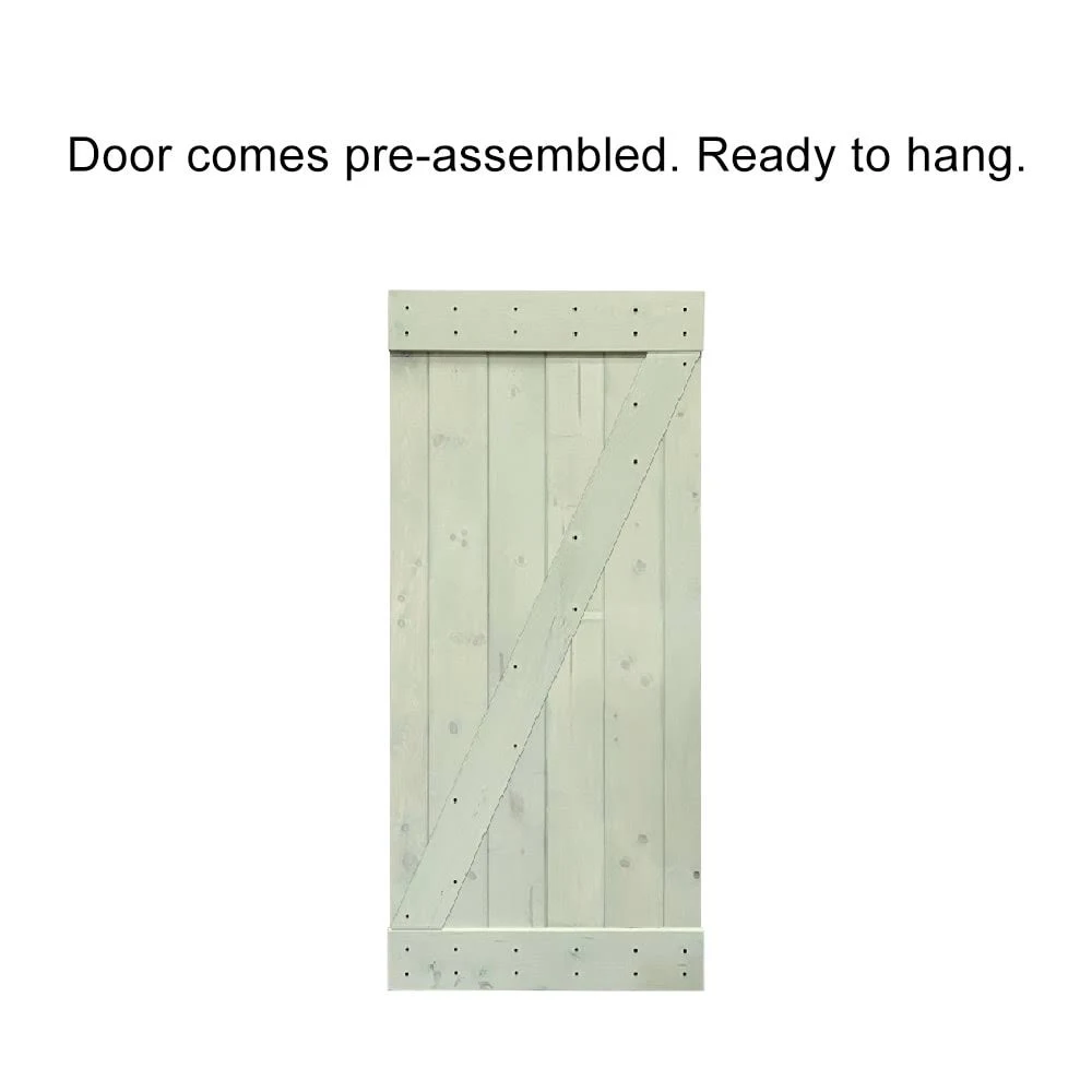 CALHOME Z Bar Pre Assembled Stained Sliding Barn Door w/ Hardware Kit - 36 x 84 - Colonial Maple