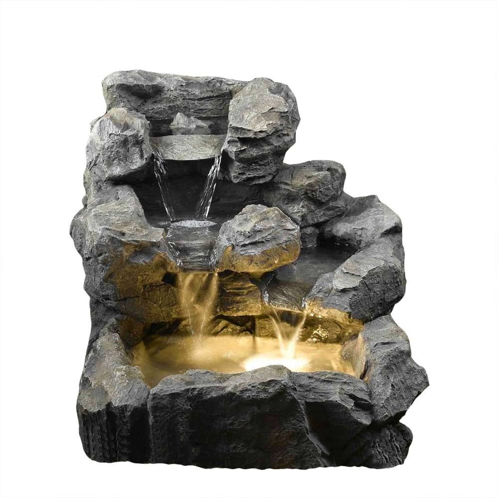 Jeco Rock Creek Cascading Outdoor Indoor Fountain with Illumination