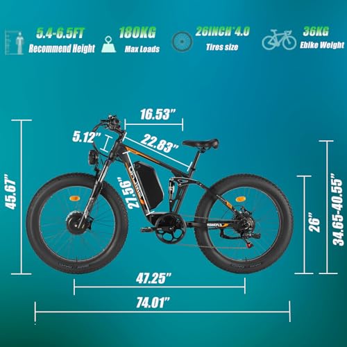 iRonthunder Electric Bike for Adults, Nexusrider Su7 2000W Dual Motor Electric Bicycle, 7 Speed 35MPH MTB