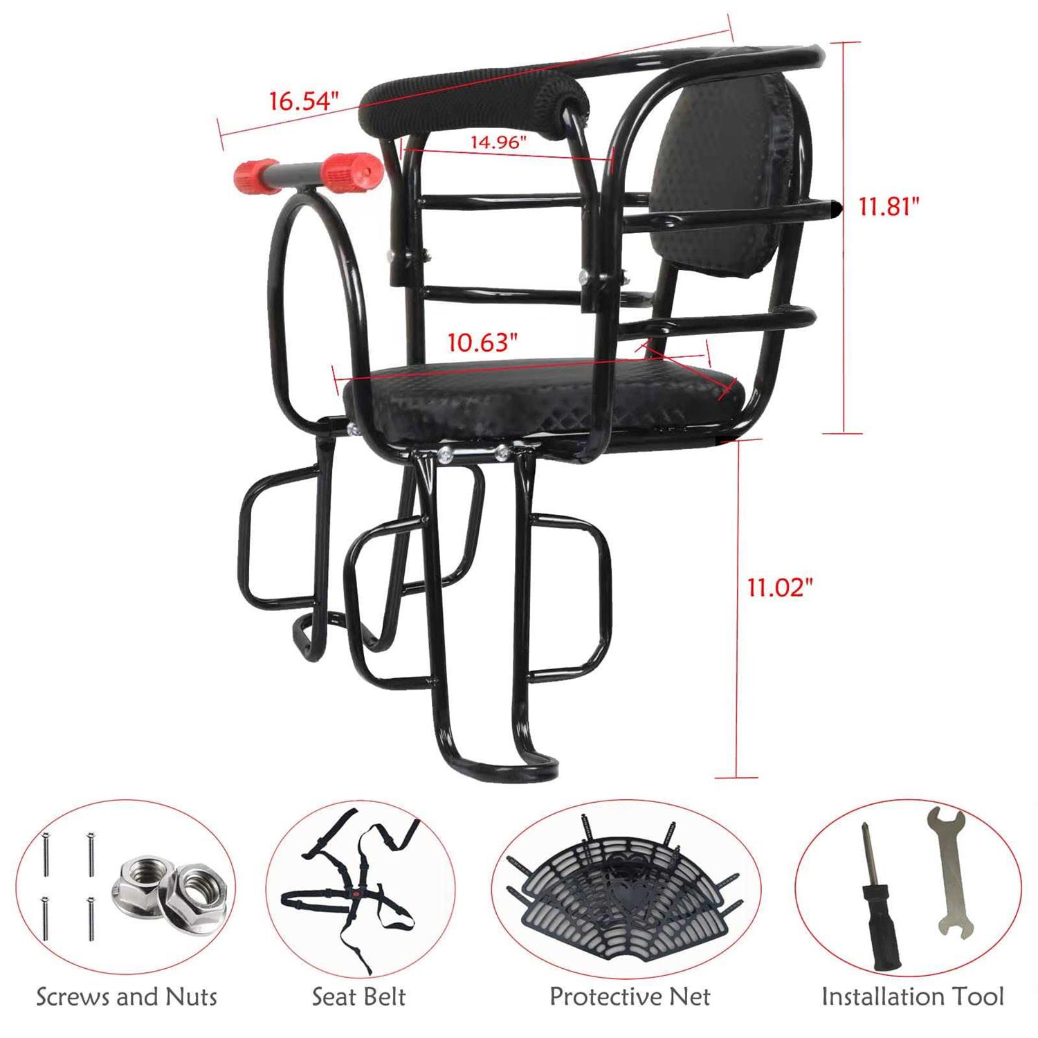 Bwcece Rear Kids Bike Seat,Back Mount Child Bike Seat Attachment for Adult Bike,Outdoor Bike Seat for Children,Toddlers,and Kids