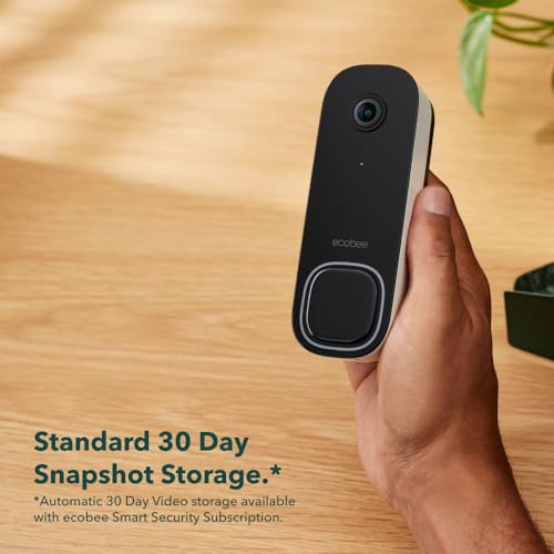ecobee Smart Video Doorbell Camera (Wired) - with Industry Leading HD Camera, Smart Security, Night Vision, Person and Package Sensors, 2-Way Talk