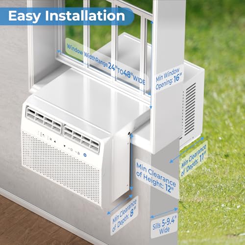 Antarctic Star U-Shaped Air Conditioner Window Unit 12000BTU, Ultra Quiet Window Air Conditioner Cools up to 550 Sq. Ft