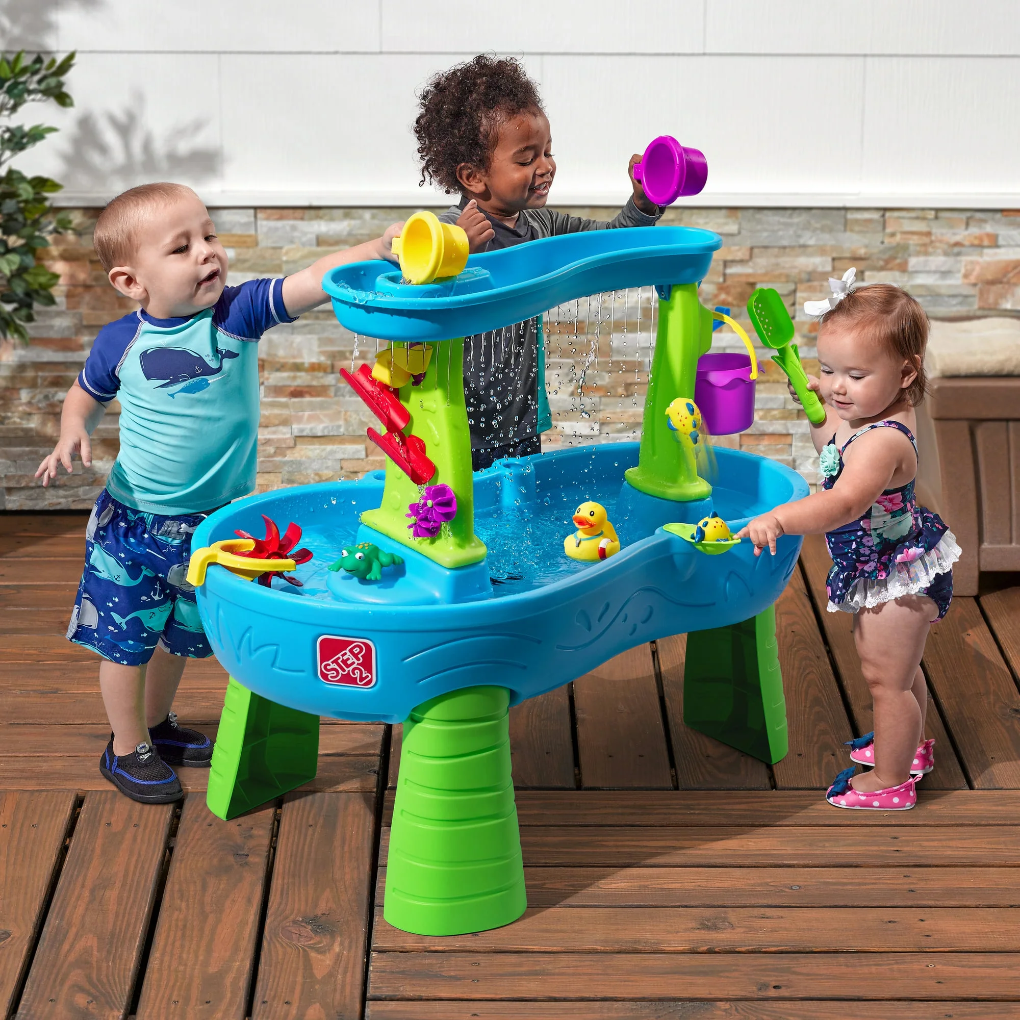 Step2 Rain Showers Splash Pond Blue Plastic Water Table for Toddlers - Curated Treasures Market