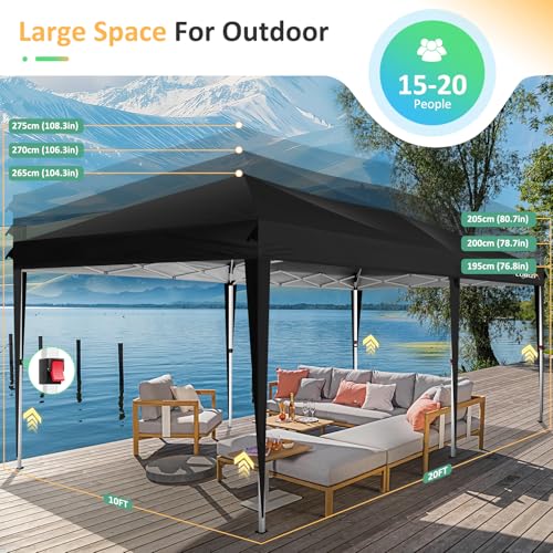 COBIZI 10x10 Pop up Canopy Tent Protable Canopy Tent with 4 Sidewalls Waterproof Commercial Instant Shelter for Parties, Wedding