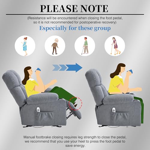 Recliner Chair with Massage and Heat, Rocker Recliner Chairs for Adults, Overstuffed Nursery Rocking Chairs for Living Room
