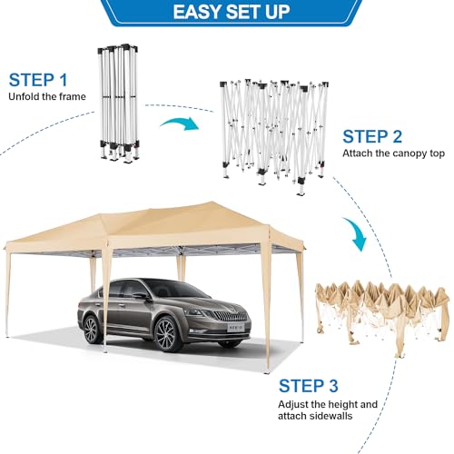 COBIZI 10x10 Pop up Canopy Tent Protable Canopy Tent with 4 Sidewalls Waterproof Commercial Instant Shelter for Parties, Wedding
