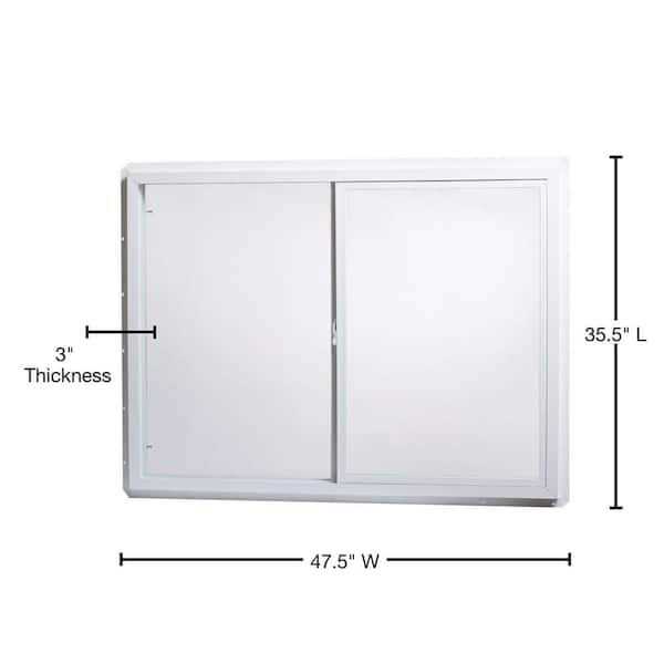 TAFCO Windows 47.5 in. x 35.5 in. Utility Left-Hand Single Slider Vinyl Window Dual Pane Insulated Glass and Screen in White