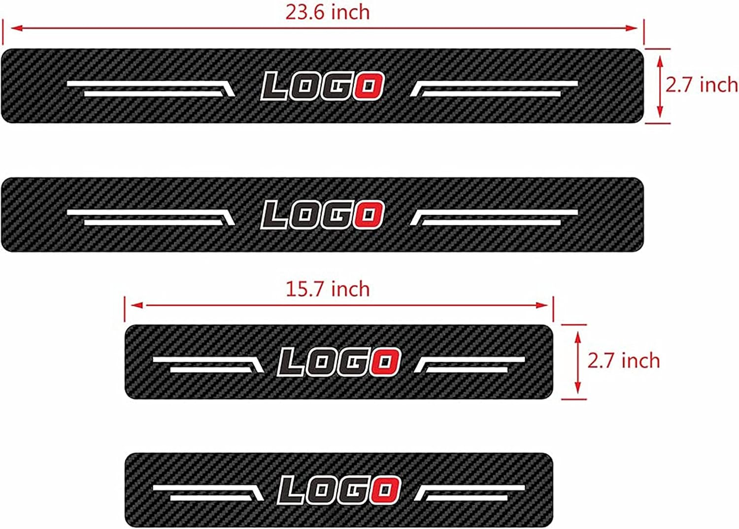 TSAYISI SANITARY 4pcs/Set Door Entry Guard Black Carbon Fiber Textured Leather Car Door Sill Protector Stickers for Toyota Rav4