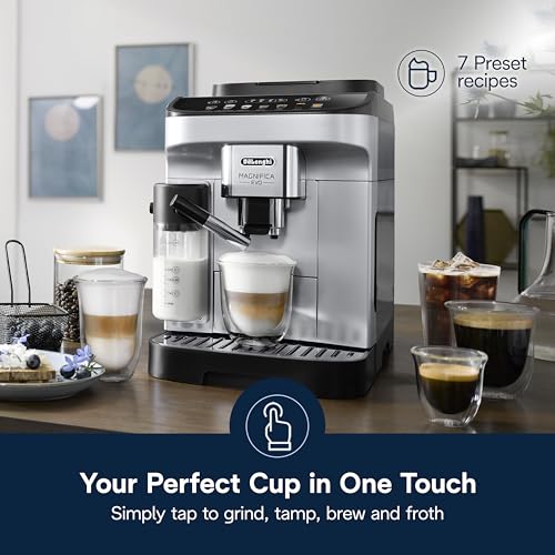 De'Longhi Magnifica Evo Automatic Espresso & Coffee Machine with Auto Milk Frother, Built-in Grinder & Auto-Clean Function - For Latte, Cappuccino