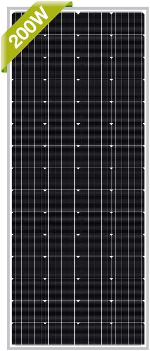 Newpowa 200W Monocrystalline 200 Watts 12V Solar Panel High Efficiency Mono PV Module Power for RV Marine Boat Cabin or Other Off Grid System