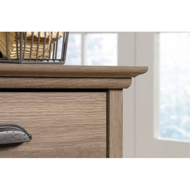 Sauder Barrister Lane 2 Piece Executive Desk and Lateral File Cabinet Set in Salt Oak